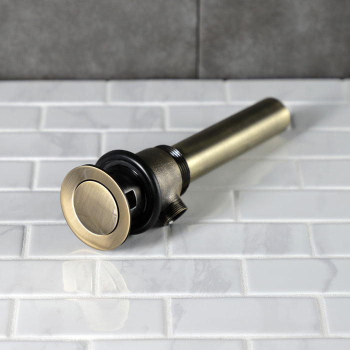Kingston Made To Match KBT2123 Brass Pop-Up Bathroom Sink Drain with Overflow, 22 Gauge, Antique Brass