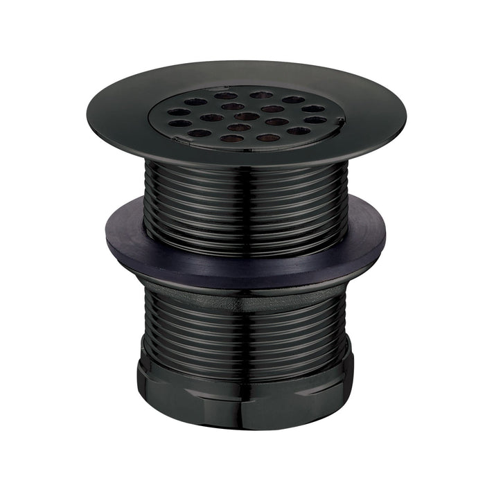 Towne 30-Inch Cast Iron Wall Mount Single Bowl Kitchen Sink with Wall-Mount Bridge Kitchen Faucet and Basket Strainer, Matte Black