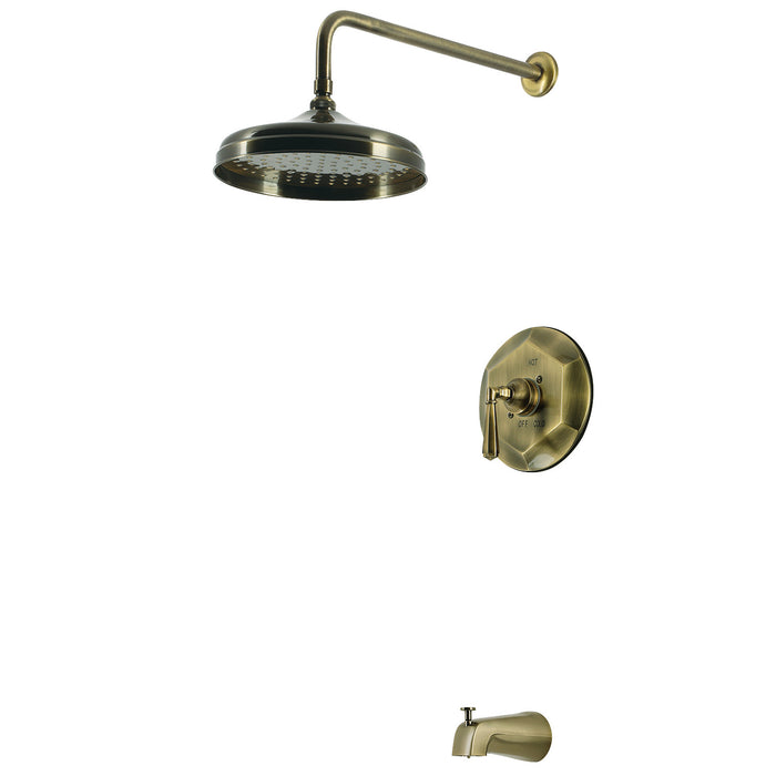 Kingston Metropolitan KBX4633HL Single-Handle Pressure Balanced Tub and Shower Faucet, Antique Brass
