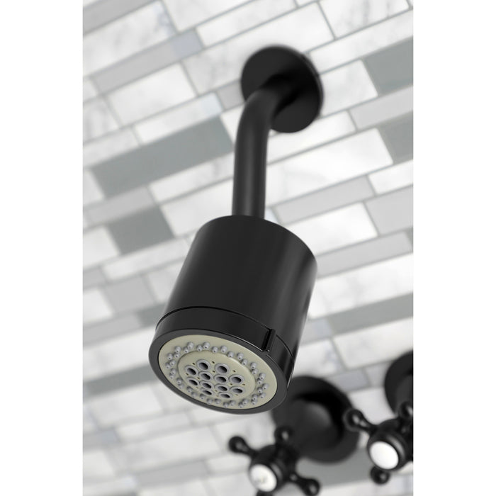 Kingston Tulare KBX8130BX - Metropolitan Triple-Handle Tub and Shower Faucet, Matte Black