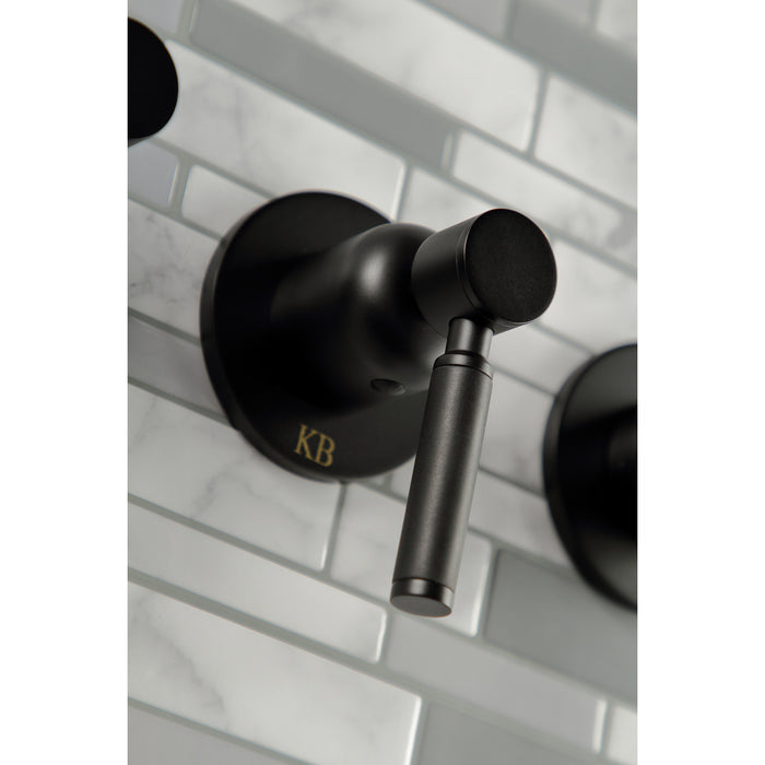 Kingston Sona KBX8130DKL - Kaiser Triple-Handle Tub and Shower Faucet, Matte Black