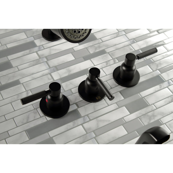 Kingston Sona KBX8130DKL - Kaiser Triple-Handle Tub and Shower Faucet, Matte Black