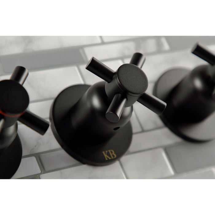 Kingston Sona KBX8130DX - Concord Triple-Handle Tub and Shower Faucet, Matte Black