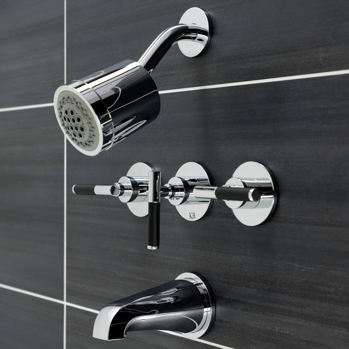 Kingston Sona KBX8131CKL - Kaiser Triple-Handle Tub and Shower Faucet, Polished Chrome