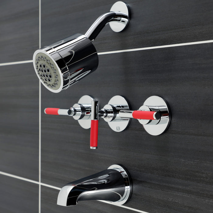 Kingston Sona KBX8131CKL - Kaiser Triple-Handle Tub and Shower Faucet, Polished Chrome