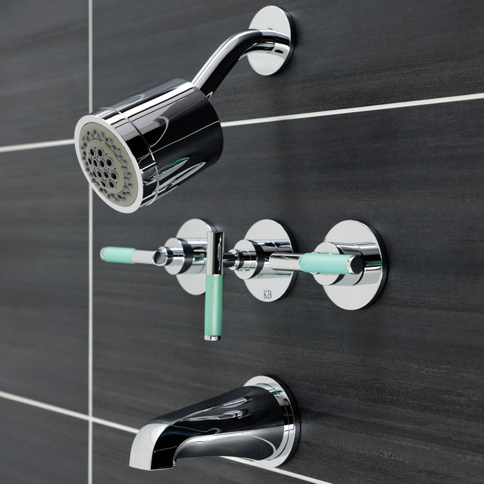 Kingston Sona KBX8131CKL - Kaiser Triple-Handle Tub and Shower Faucet, Polished Chrome