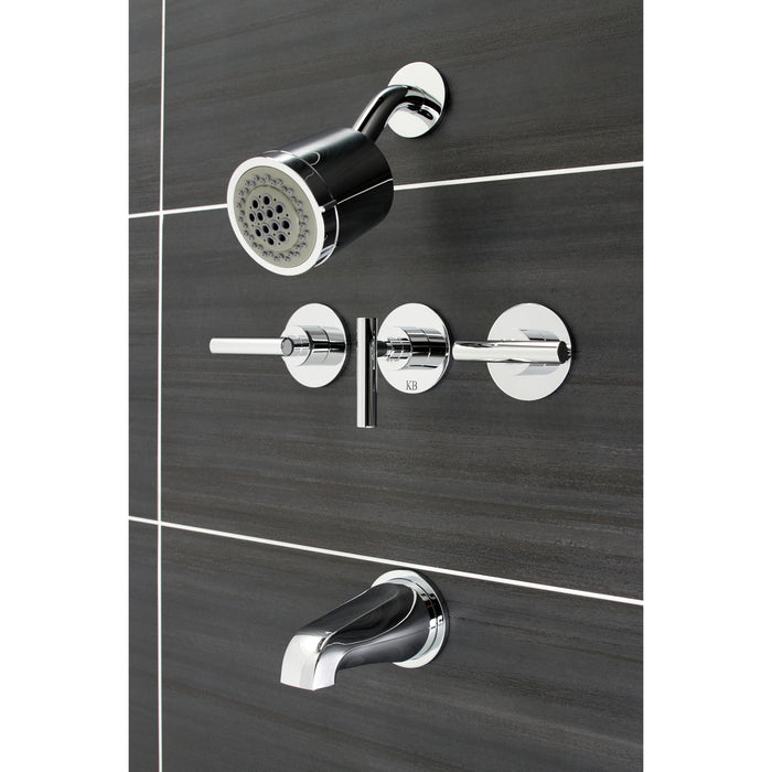 Kingston Sona KBX8131CML - Manhattan Triple-Handle Tub and Shower Faucet, Polished Chrome