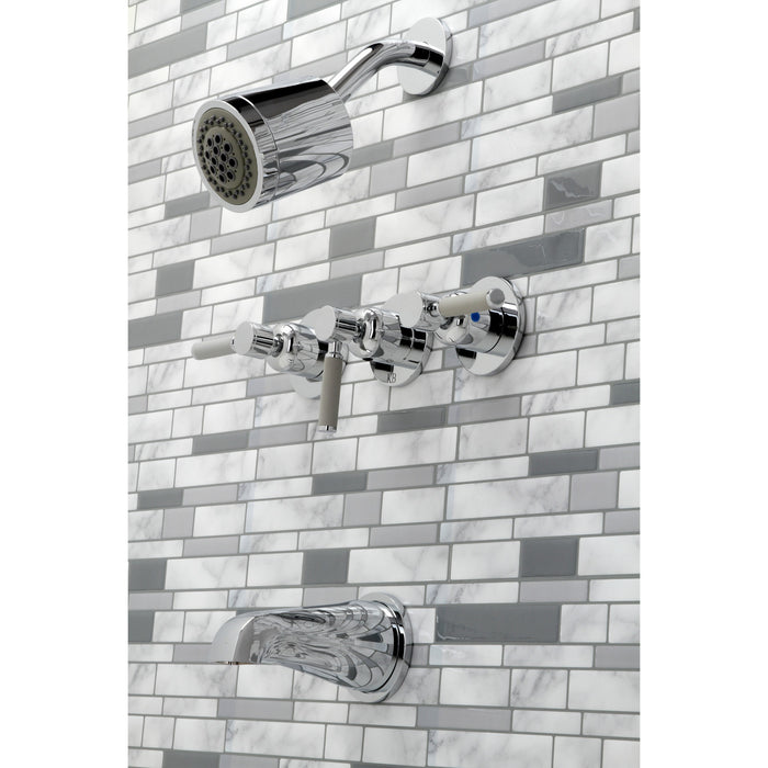 Kingston Sona KBX8131DKL - Kaiser Triple-Handle Tub and Shower Faucet, Polished Chrome