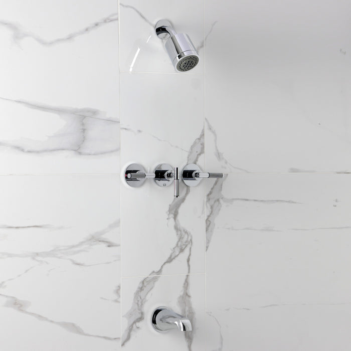 Kingston Verona KBX8131KPS Triple-Handle Tub and Shower Faucet, Polished Chrome