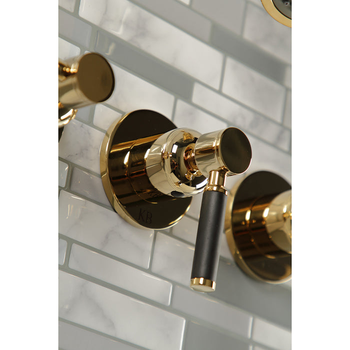 Kingston Sona KBX8132DKL - Kaiser Triple-Handle Tub and Shower Faucet, Polished Brass