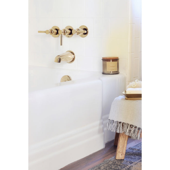 Kingston Sona KBX8132DL - Concord Triple-Handle Tub and Shower Faucet, Polished Brass
