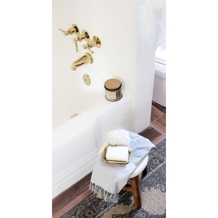 Kingston Sona KBX8132DL - Concord Triple-Handle Tub and Shower Faucet, Polished Brass