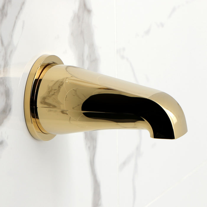 Kingston Sona KBX8132KNL - Convergent Triple-Handle Tub and Shower Faucet with Knurled Handle, Polished Brass