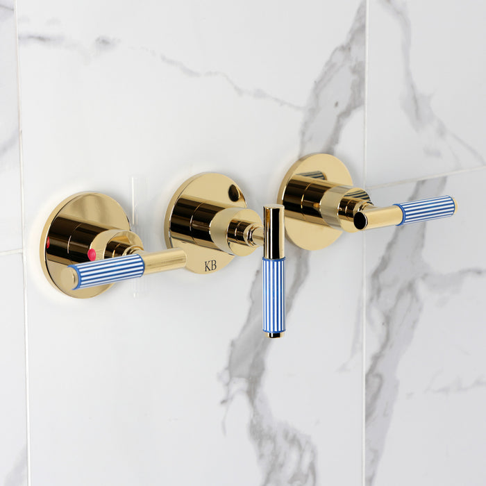 Kingston Verona KBX8132KPS Triple-Handle Tub and Shower Faucet, Polished Brass