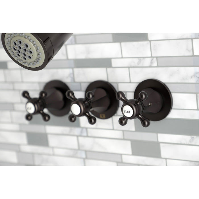 Kingston Tulare KBX8135BX - Metropolitan Triple-Handle Tub and Shower Faucet, Oil Rubbed Bronze