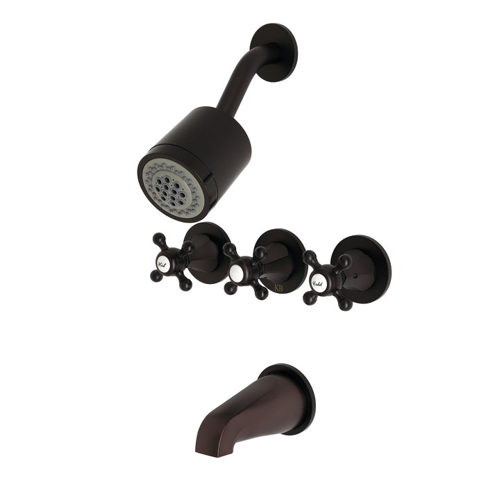 Kingston Tulare KBX8135BX - Metropolitan Triple-Handle Tub and Shower Faucet, Oil Rubbed Bronze