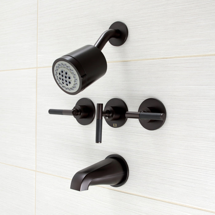 Kingston Sona KBX8135CKL - Kaiser Triple-Handle Tub and Shower Faucet, Oil Rubbed Bronze