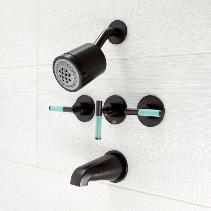Kingston Sona KBX8135CKL - Kaiser Triple-Handle Tub and Shower Faucet, Oil Rubbed Bronze