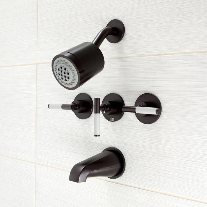 Kingston Sona KBX8135CKL - Kaiser Triple-Handle Tub and Shower Faucet, Oil Rubbed Bronze