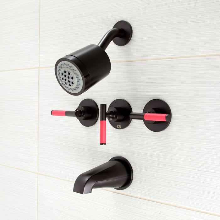 Kingston Sona KBX8135CKL - Kaiser Triple-Handle Tub and Shower Faucet, Oil Rubbed Bronze