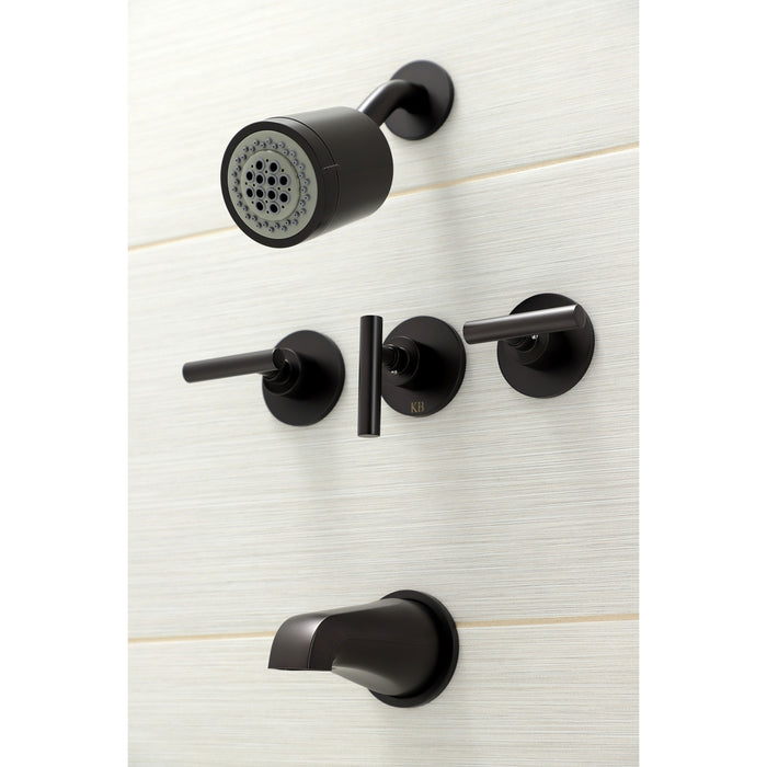 Kingston Sona KBX8135CML - Manhattan Triple-Handle Tub and Shower Faucet, Oil Rubbed Bronze