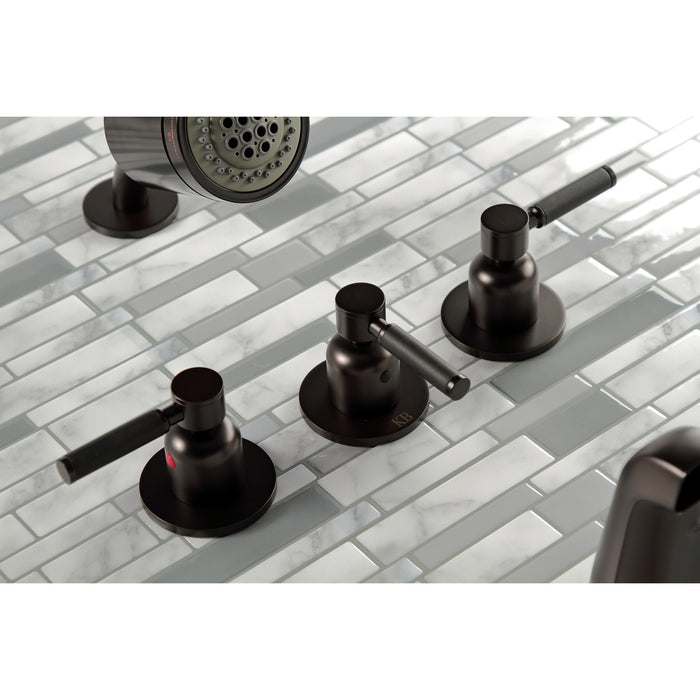 Kingston Sona KBX8135DKL - Kaiser Triple-Handle Tub and Shower Faucet, Oil Rubbed Bronze