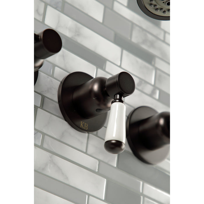 Kingston Tulare KBX8135DPL - Paris Triple-Handle Tub and Shower Faucet, Oil Rubbed Bronze