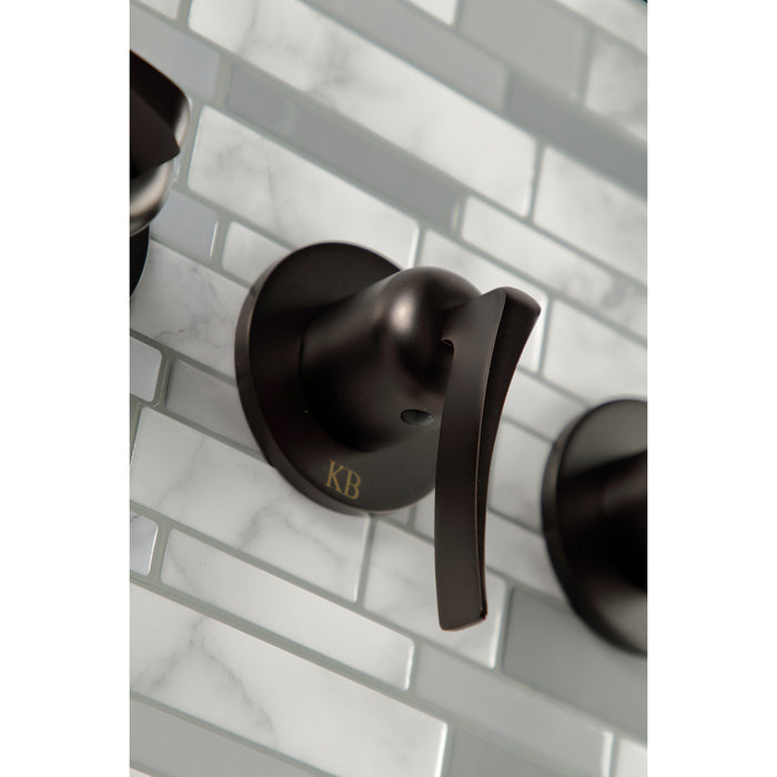 Kingston Tulare KBX8135EFL - Centurion Triple-Handle Tub and Shower Faucet, Oil Rubbed Bronze