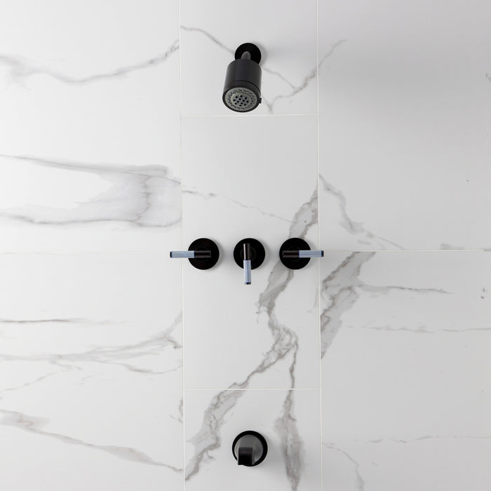 Kingston Verona KBX8135KPS Triple-Handle Tub and Shower Faucet, Oil Rubbed Bronze