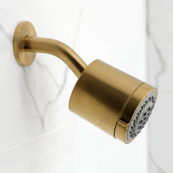Kingston Sona KBX8137KNL - Convergent Triple-Handle Tub and Shower Faucet with Knurled Handle, Brushed Brass