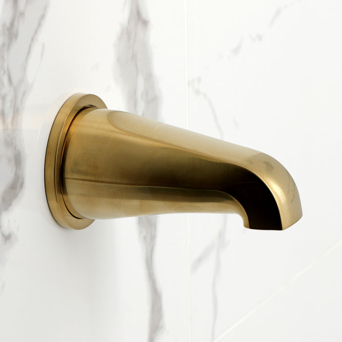 Kingston Sona KBX8137KNL - Convergent Triple-Handle Tub and Shower Faucet with Knurled Handle, Brushed Brass