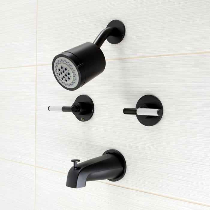 Kingston Sona KBX8140CKL - Kaiser Double-Handle Tub and Shower Faucet, Matte Black