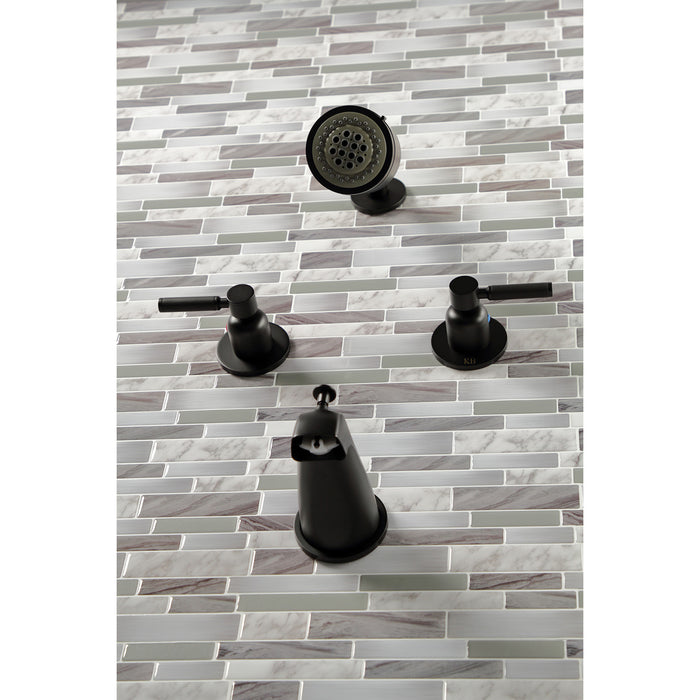 Kingston Sona KBX8140DKL - Kaiser Double-Handle Tub and Shower Faucet, Matte Black