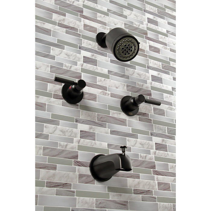 Kingston Sona KBX8140DKL - Kaiser Double-Handle Tub and Shower Faucet, Matte Black