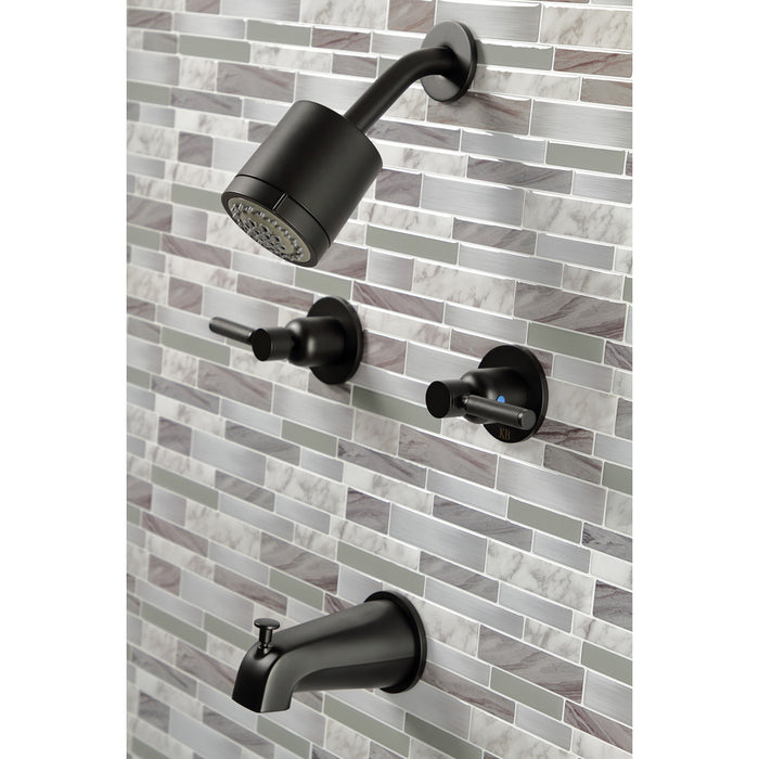 Kingston Sona KBX8140DKL - Kaiser Double-Handle Tub and Shower Faucet, Matte Black