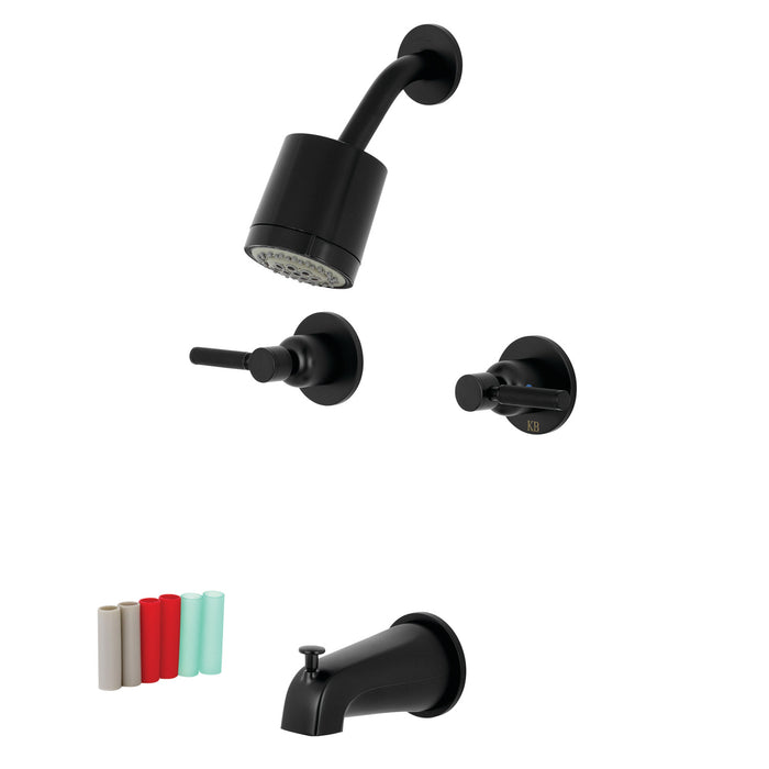 Kingston Sona KBX8140DKL - Kaiser Double-Handle Tub and Shower Faucet, Matte Black