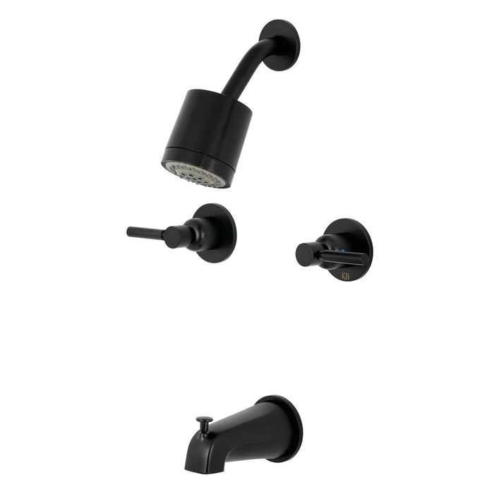 Kingston Sona KBX8140DL - Concord Double-Handle Tub and Shower Faucet, Matte Black