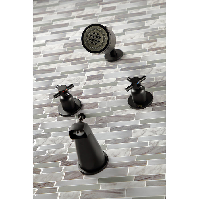 Kingston Sona KBX8140DX - Concord Double-Handle Tub and Shower Faucet, Matte Black