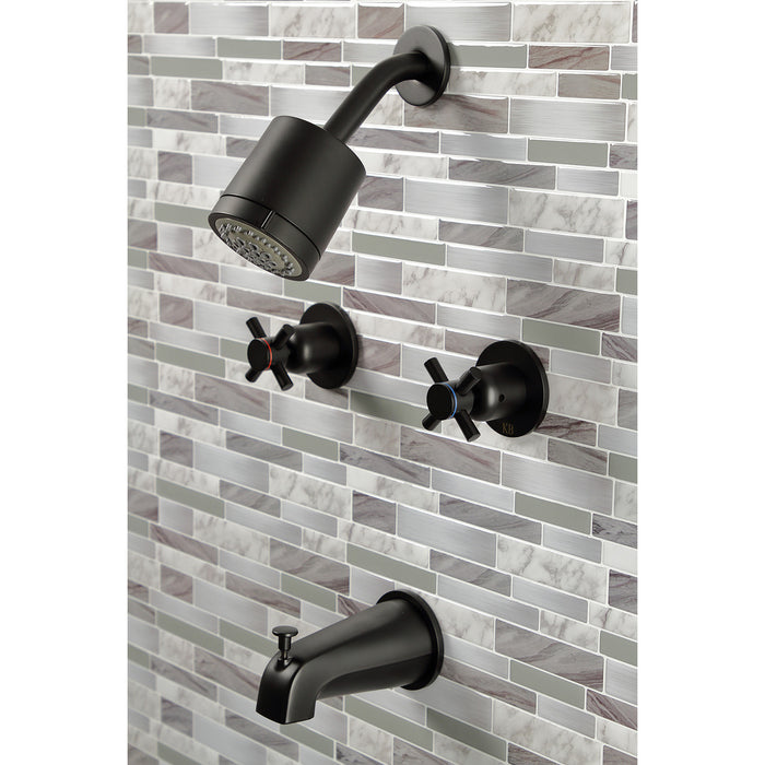 Kingston Sona KBX8140DX - Concord Double-Handle Tub and Shower Faucet, Matte Black