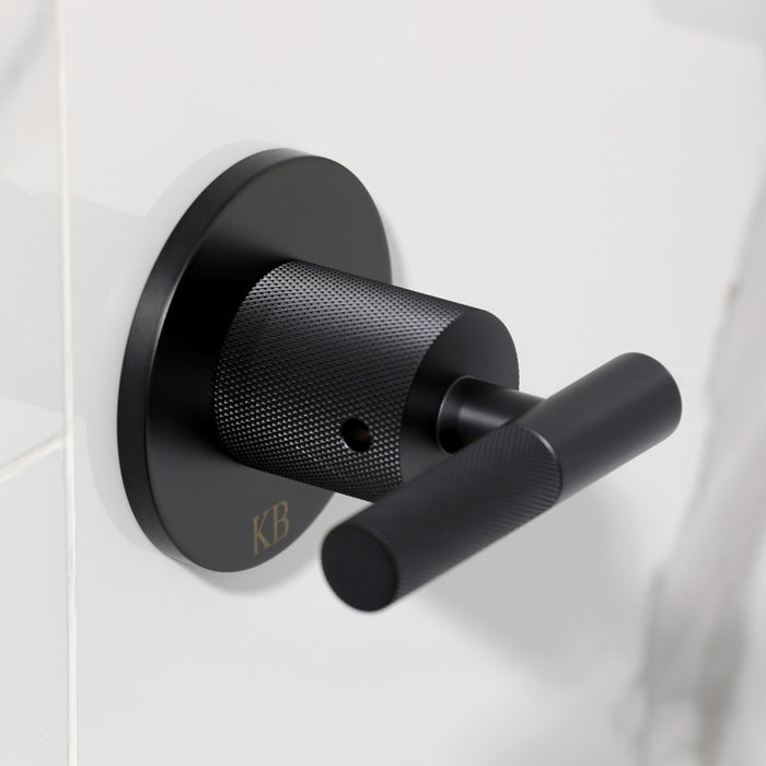 Convergent KBX8140KNL Double-Handle Tub and Shower Faucet with Knurled Handle, Matte Black