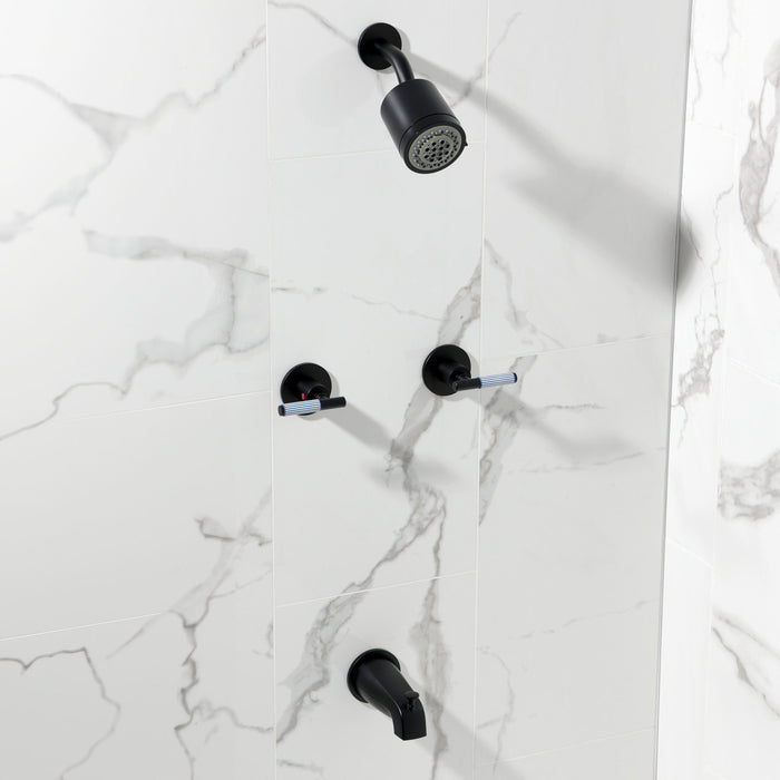 Kingston Sona KBX8140KPS - Verona Double-Handle Tub and Shower Faucet, Matte Black