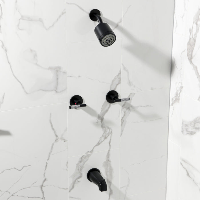 Kingston Sona KBX8140KPS - Verona Double-Handle Tub and Shower Faucet, Matte Black