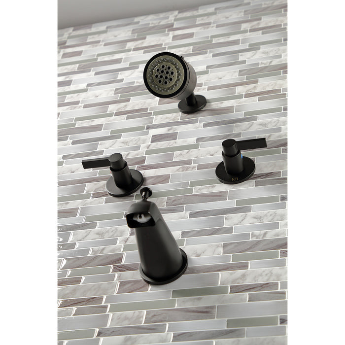 Kingston Sona KBX8140NDL - NuvoFusion Double-Handle Tub and Shower Faucet, Matte Black