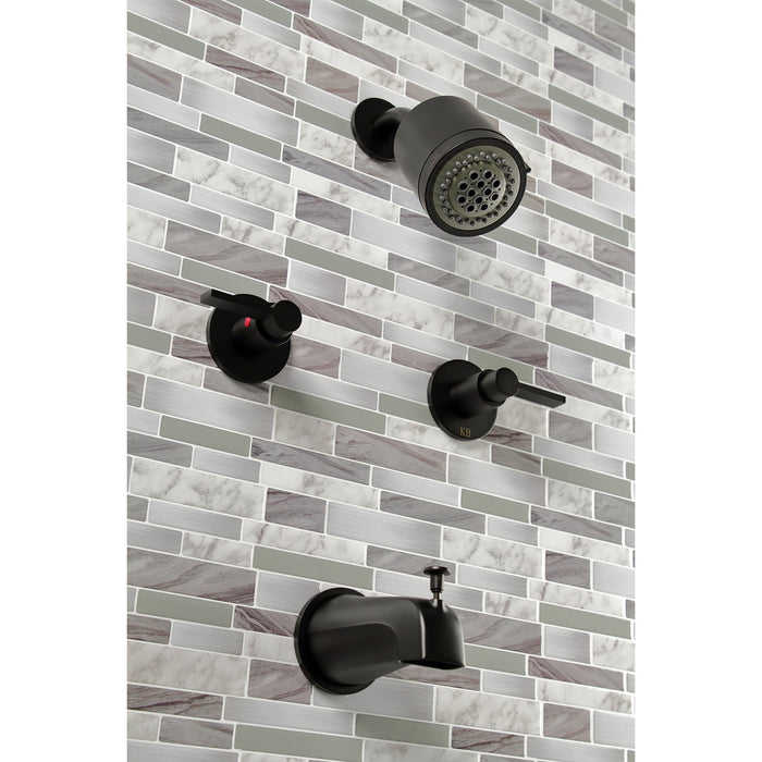 Kingston Sona KBX8140NDL - NuvoFusion Double-Handle Tub and Shower Faucet, Matte Black