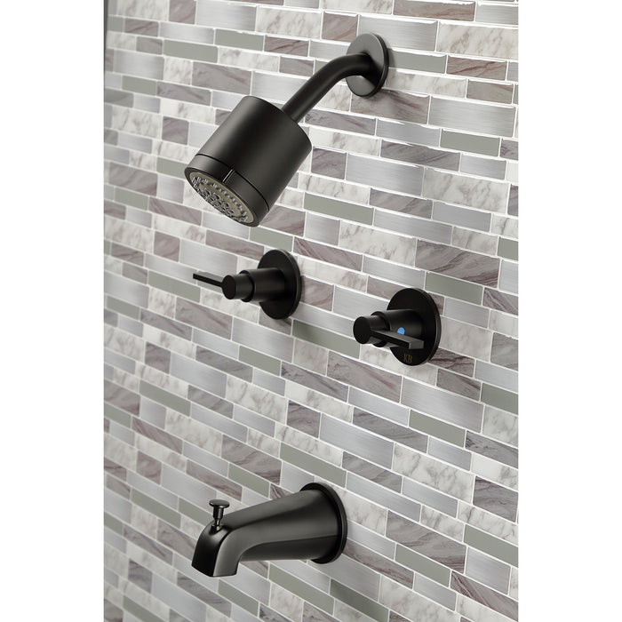 Kingston Sona KBX8140NDL - NuvoFusion Double-Handle Tub and Shower Faucet, Matte Black