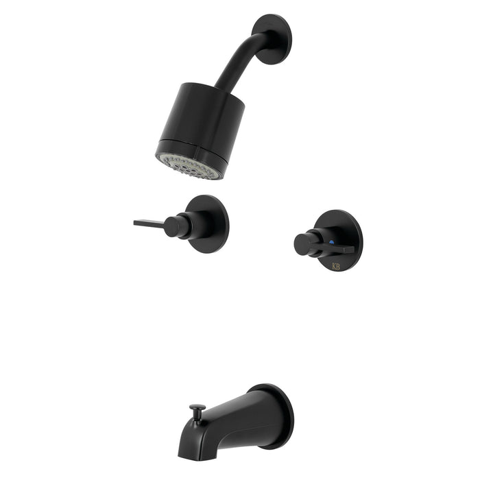 Kingston Sona KBX8140NDL - NuvoFusion Double-Handle Tub and Shower Faucet, Matte Black