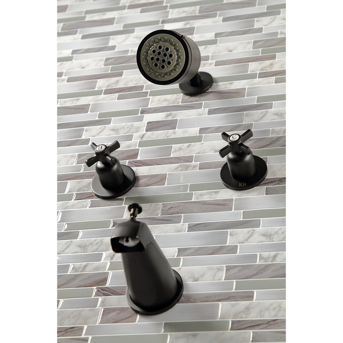 Kingston Tulare KBX8140ZX - Millennium Double-Handle Tub and Shower Faucet, Matte Black
