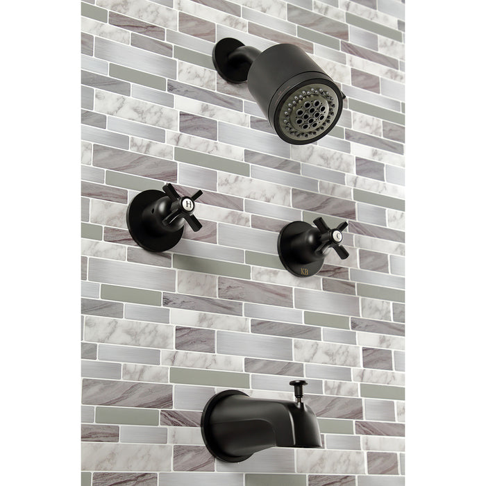 Kingston Tulare KBX8140ZX - Millennium Double-Handle Tub and Shower Faucet, Matte Black