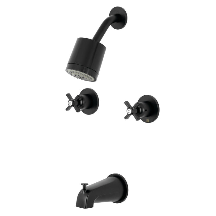 Kingston Tulare KBX8140ZX - Millennium Double-Handle Tub and Shower Faucet, Matte Black