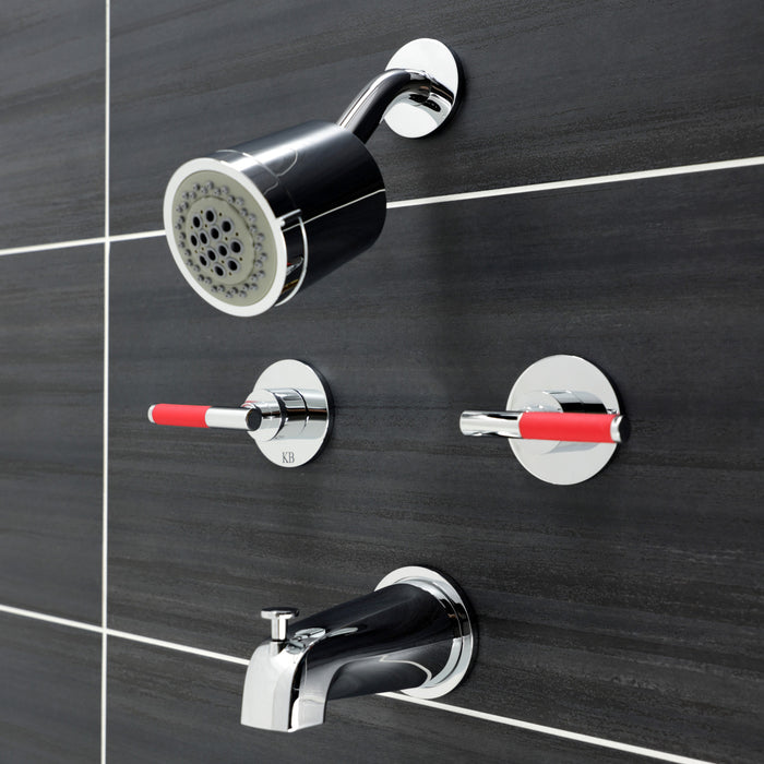 Kingston Sona KBX8141CKL - Kaiser Double-Handle Tub and Shower Faucet, Polished Chrome